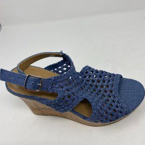 mudd crochet wedge sandals